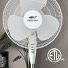 Proaira 16-inch Oscillating Pedestal Fan, 3 Speed Control, White PF16W